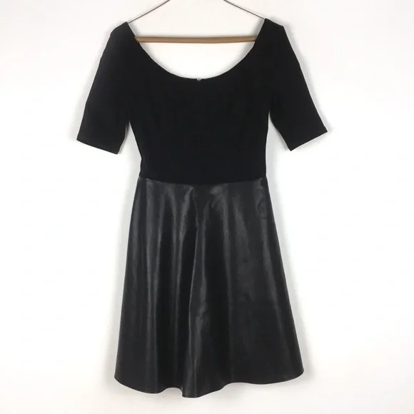 bailey 44 faux leather dress Bailey 44 Faux Leather Side Lace Panel Sz Small Dress New